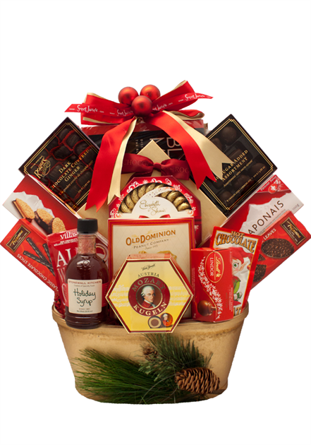 Jingle Bows Gourmet Gift Basket